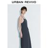 UR Women's Drawstring Cross Strap Slit Back Dress