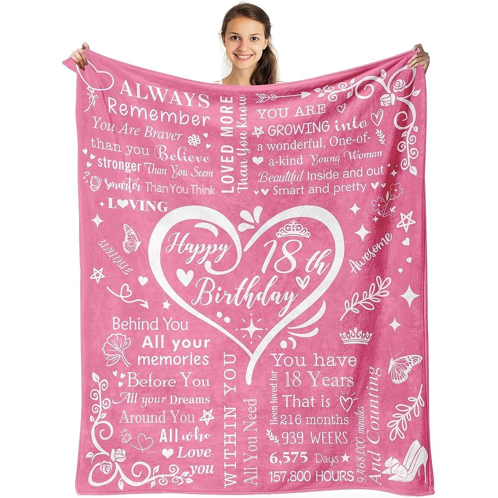 1pc 18Th Birthday Blanket for 18-Year-Olds 18Th Birthday Gift 18 Years Old 18Th Birthday Decoration Blanket