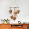Bohemian Macrame Wall Hanging Leaves Wall Hanging Woven Tapestry Large Chic Woven Leaf Tassel Handmade Woven Wall Art for Bedroom Nursery Home 90x40cm