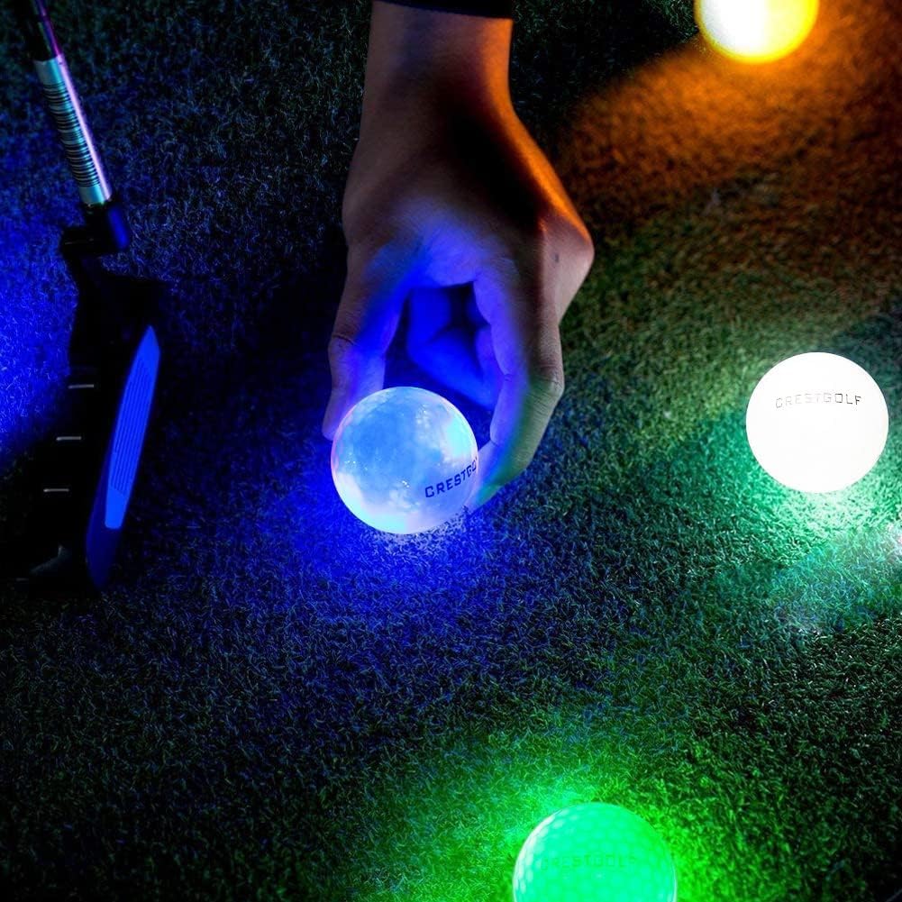 Crestgolf Illuminated Golf Popular Golf Illuminates for Golf Glows at Night Balls, Balls, 10-12 Minutes, 6-Color Set, Practice,