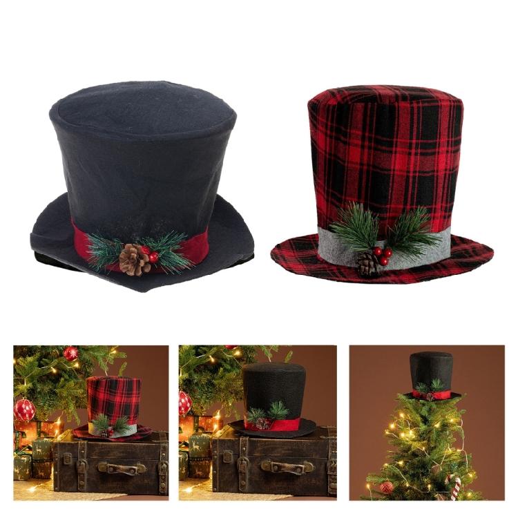 Classical Black or Red Christmas Tree Crowns Decoration Efficient Fabric Design Elevates Seasonal Celebration Style