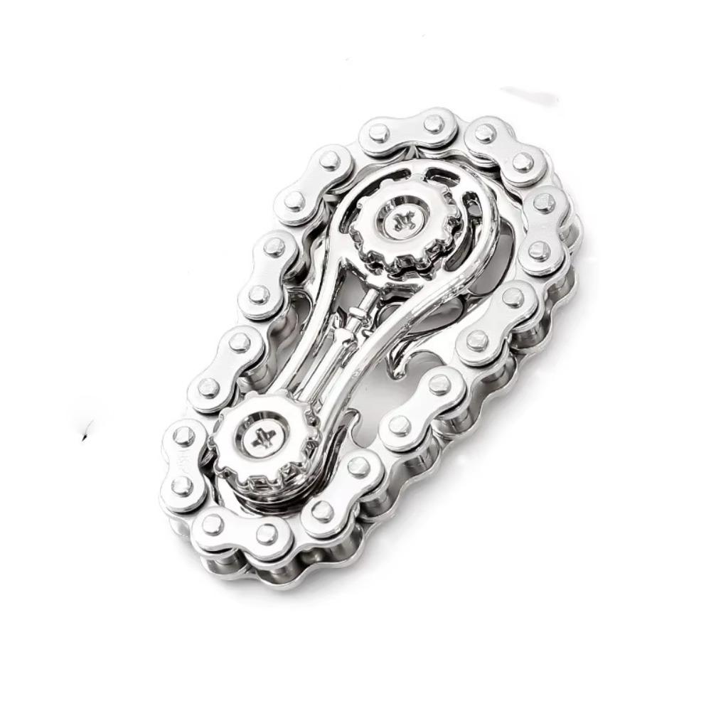 Metal Bike Chain Gear Fidget Spinning Top Wheel Gear Chain Gyroscope  Adult
