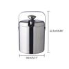 Cubo de Hielo Aislado de Acero Inoxidable de Doble Pared con Tapa Pinzas Almacenamiento Enfriador