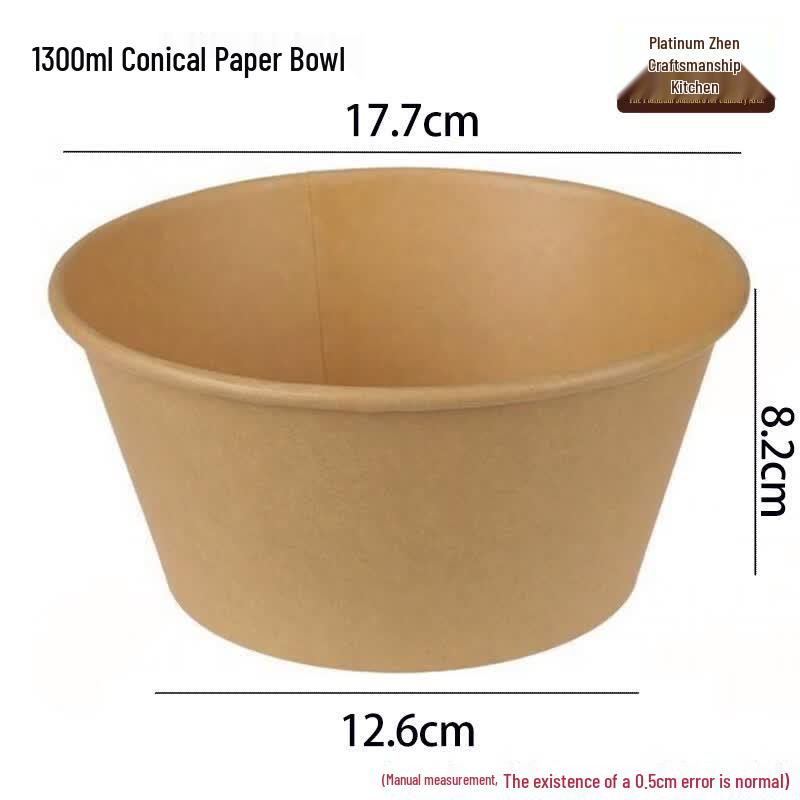 Round Kraft Paper Disposable Takeaway Container