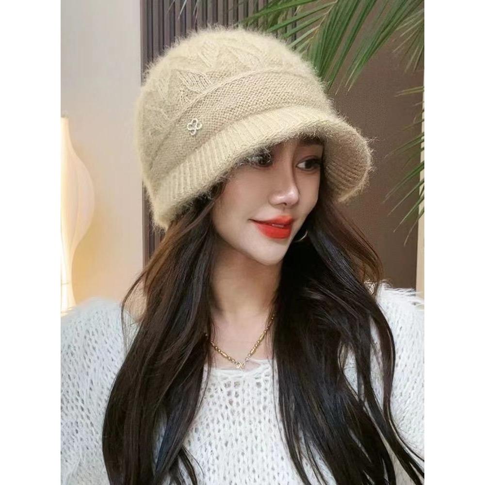 Women's New Winter Knitted Beanie with Squirrel Ear Flaps - Thickened Brim Stylish and Warm Women’s Hat