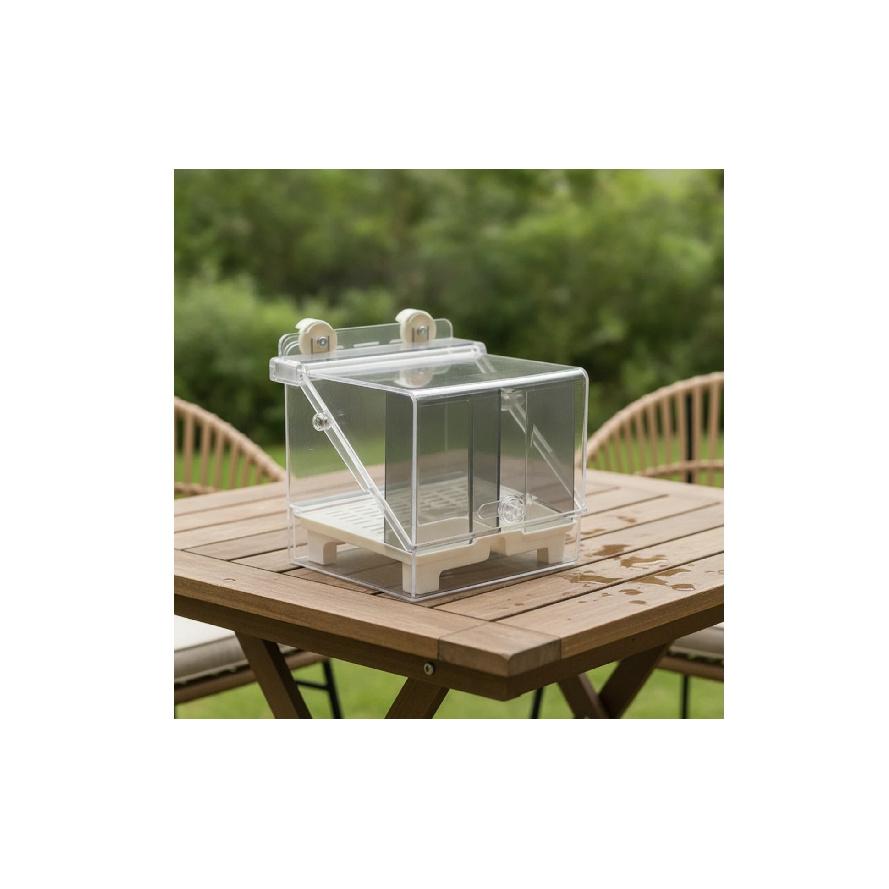 Cage Feeder Bowl Clear Bird Feeding Bowl Cage Bird Bath Compact Acrylic Pet Bath Transparent for Small Pets