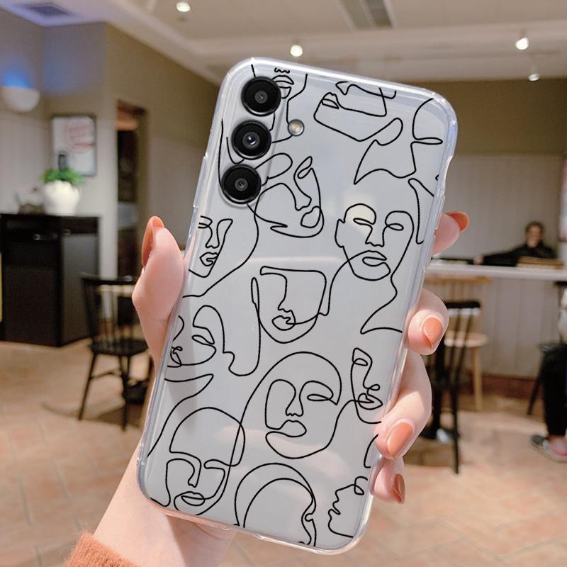 Clear Case For Samsung Galaxy A24 4G Shockproof Cover Cartoon Cute Soft Silicone Fundas For Galaxy A14 A54 A34 Transparent Coque