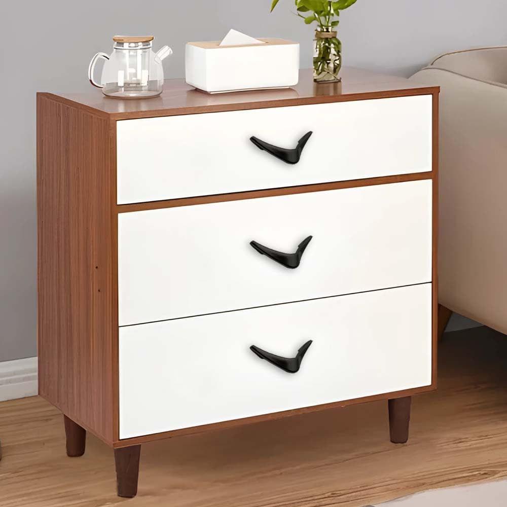 V Knobs for Drawers and Cabinets for Home/Kitchen/Offices and Hotels - Versatile Solution for Home, Hotel, and Office Doors (Black, 6)