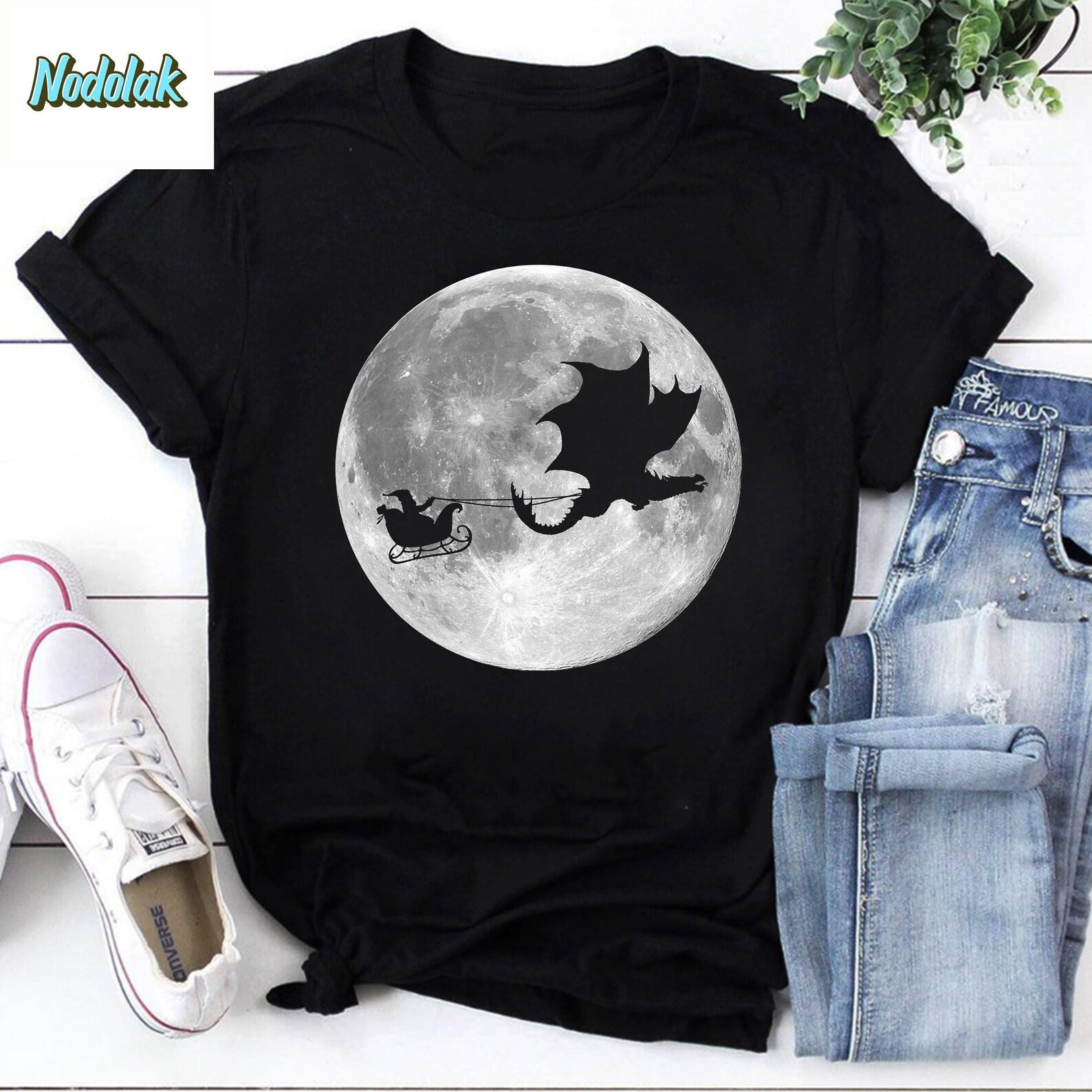 Santa Claus Dragon Rider Sleigh Ride Merry Christmas Unisex Vintage T-Shirt, Merry Christmas Shirt, Santa Claus Dragon Rider Shirt 4XL