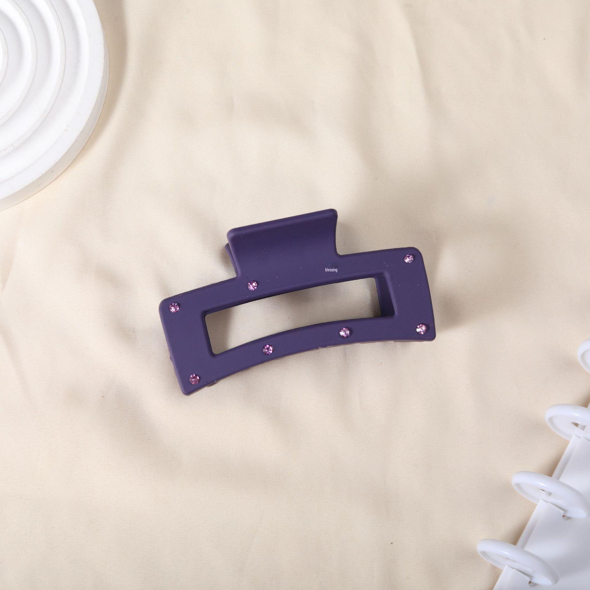 Матовая квадратная заколка-краб со стразами для женщин - Большая, Модная, Элитный аксессуар для волос