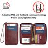 Travel Wallet Portable Passport Holder for Men and Women PU Leather Multifunctional Ticket Credit Card Bag Zipper Phone Bags