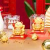 Solar Powered Lucky Cat Figurine Waving Arm Car Dashboard Home Decoration Creative Gift, L Size