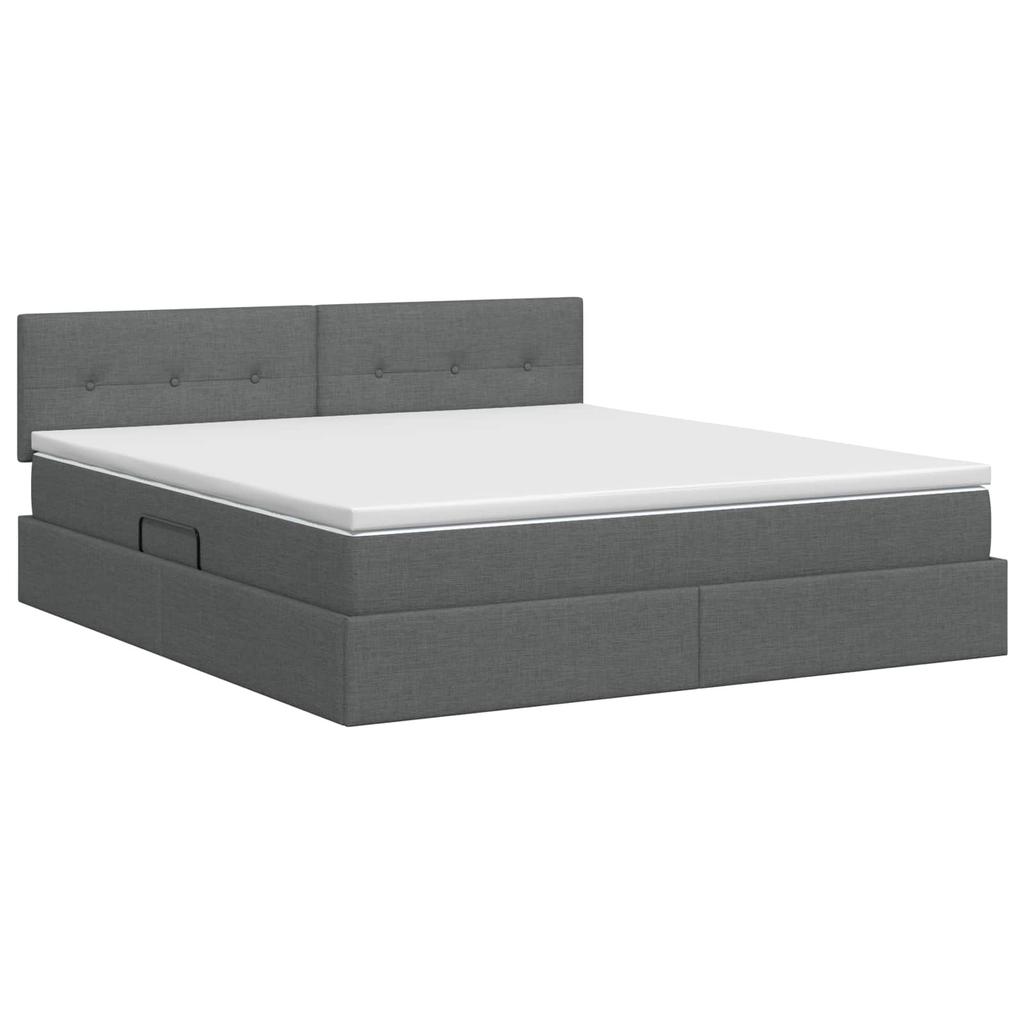 Storage Bed with Mattress Dark Grey 140 x 200 cm Velvet