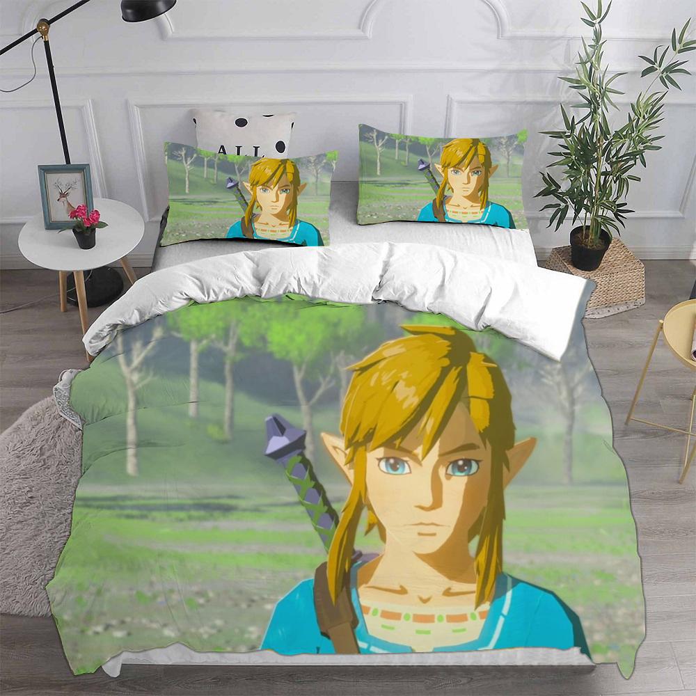 Anime Legend of Zelda Comforter Quilt Bed Cover Duvet Cover Pillow Case 2-3 Pieces EU Single EU Double US Twin Sets Kids Adult