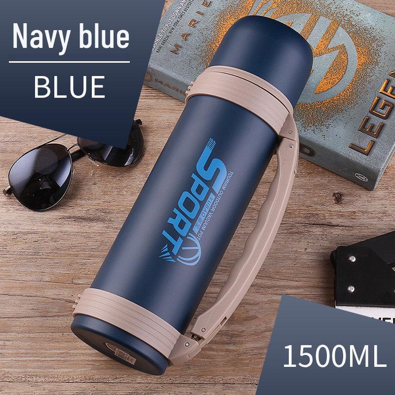 Men's 1500ml Stainless Steel Travel Thermos Flask - Large Capacity Outdoor Vacuum Bottle