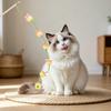 Cat Teaser Toy Interactive Lightweight Cat Stick with Bell Safe Chewing Toy Long Handle Entertainment Toy for Pet