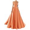Evening Dress European and American   New Satin Temperament Long Suspender Banquet Host Suspender Evening Dress