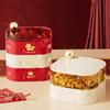 Rotating New Year Snack Platter Luxury Divided Storage Box Zodiac Horse Cheese Fruit Box  Biscuit