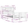Solid Wood Bed with Shelf without Mattress Wax Brown 135 x 190 cm