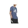 Adidas Graphic Short Sleeve T-Shirt Comfortable Versatile Casual Soft Men T-Shirts Gray Blue KB7749