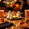 Resin Ornament for Fireplace Ghost Roasted Marshmallows LED Ornament, Durable Cute Halloween Desktop Festive Room Interior Accessory Craft, Decorative