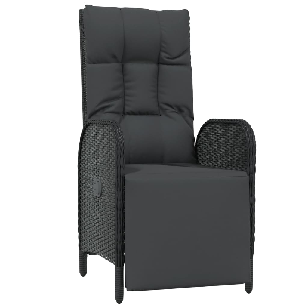 Vidaxl 9-Cz. Garden Furniture Set With Cushions, Black, PE Rattan