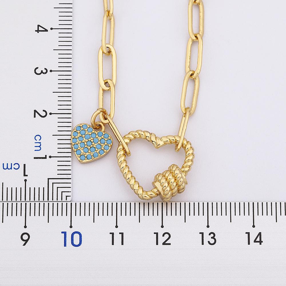 Nidin Hot Sale Romantic Heart Bracelets Pendant Link Chain Bracelet for Women Men Copper Cubic Zirconia Party Wedding Jewelry