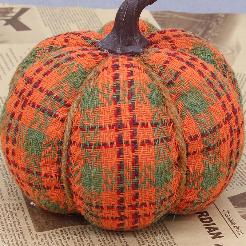 Nieuwe Oogstfeest Thanksgiving Decoratief PP Katoen Gevuld Gebreid Stof Pompoen Tafeldecoratie Set Item