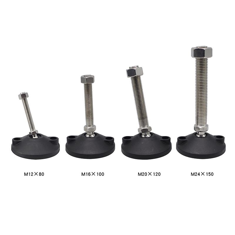 China Manufacturer Rohs Odm 7924 100E M12*80/100/120MM M8 M10 M12 M16 Leveling Feet with Thread Glide Feet Swivel Machine Leg