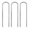 3Pcs Steel Ground Stakes Tents Nails U Shaped Metal Fences Stake Tent Pegs for Trampolines Camping Canopies Sheds