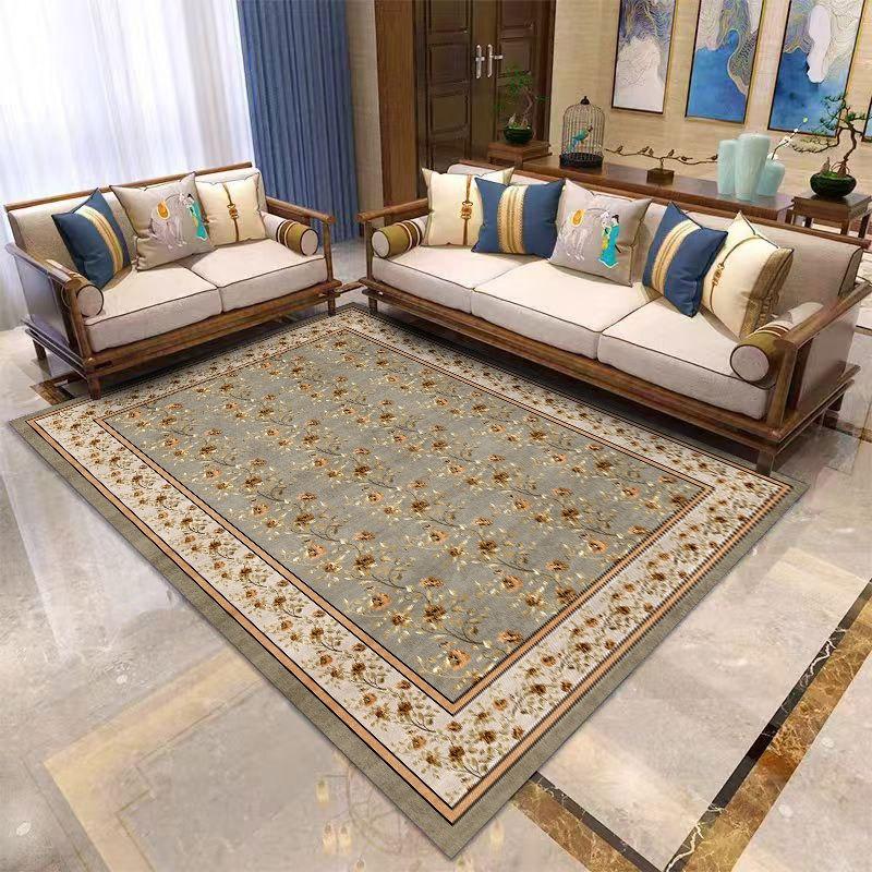 Retro Chinesischer Stil Blume Teppich Wohnzimmer Sofa Schlafzimmer Arbeitszimmer Badezimmer Eingangstürmatte Rutschfest Leichter Luxus Heimdekor Teppich
