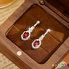 Natural Crystal Stone Fringed Earrings S925 Sterling Silver Stud Earrings Women's Niche Garnet Amethyst Light Luxury  Accessories Fashion Gifts