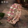Color Painting Oil Geometric Hollow Flower Elastic Bracelet, Fashionable and High-end Women's Versatile Bracelet