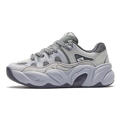 Duo Duo Shoes Thick Sole Comfortable Non-Slip Wear-Resistant Low-Top Dad Shoes Women Sneaker Gray 122528888R-4