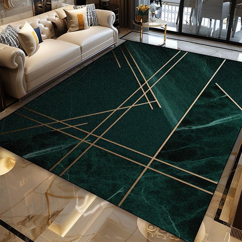 Nordic High-end Living Room Decoration Green Carpet Luxury Bedroom Non-Slip Floor Mat Customizable Kitchen Balcony Area Rugs