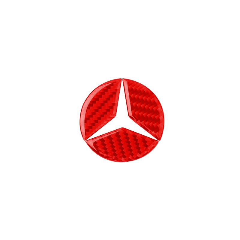 GLC GLB 45/49mm Carbon Fiber Car Steering Wheel Emblem Sticker For Mercedes Benz AMG W206 W204 W205 W212 W213 W221 W222 W223 W2