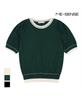 MESENSE Round Neck Contrast Short Sleeve Knit_Mb48Kns305Z