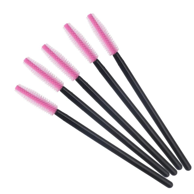 HOT 50 pcs Disposable Stick Applicator Eye Lash Makeup Brush Eyelash Extension Makeup Tools Silicone Eyelashes Brushes Mascara