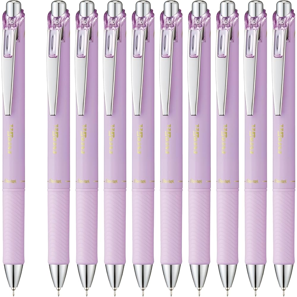 Pentel EnerGel Cohaire 0.5mm Gel Ink Ballpoint Pen Hydrangea Purple Pack of 10
