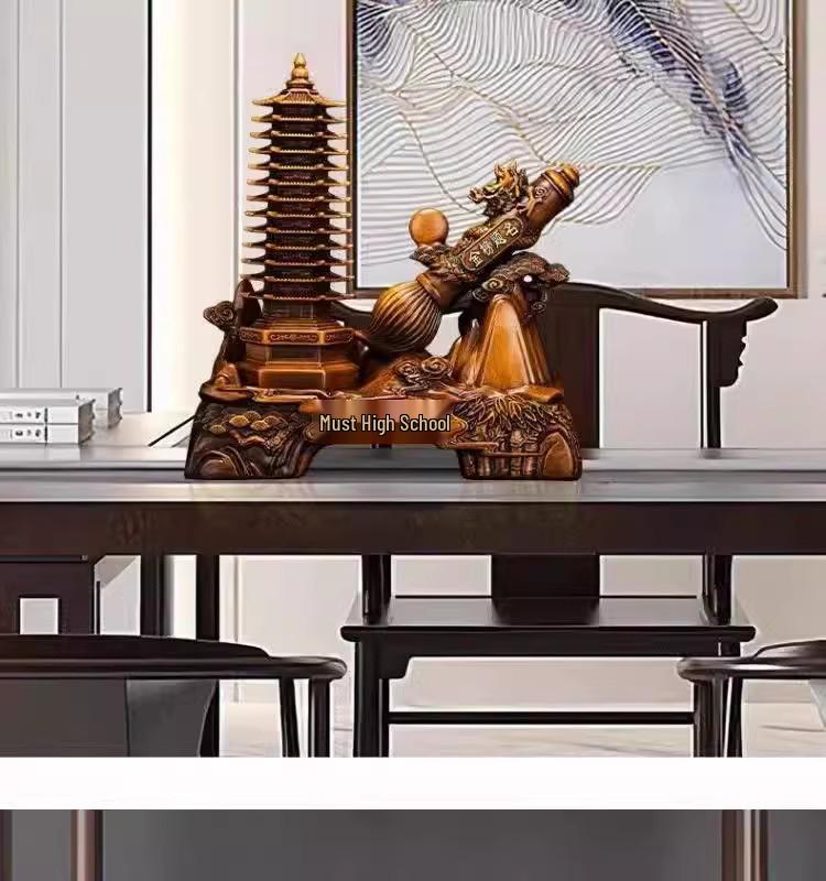 Thirteen-Story Wenchang Pagoda Pen Holder - Office Desk Decoration Gift for Students & Children, Symbolizing Advancement