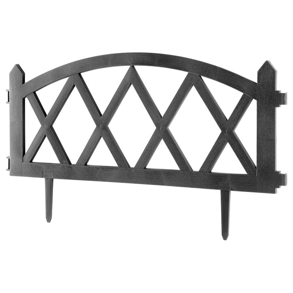 4X Płotek Ogrodowy Szary Border Palisada Obrzeże Trawnika Grządki 228 Cm