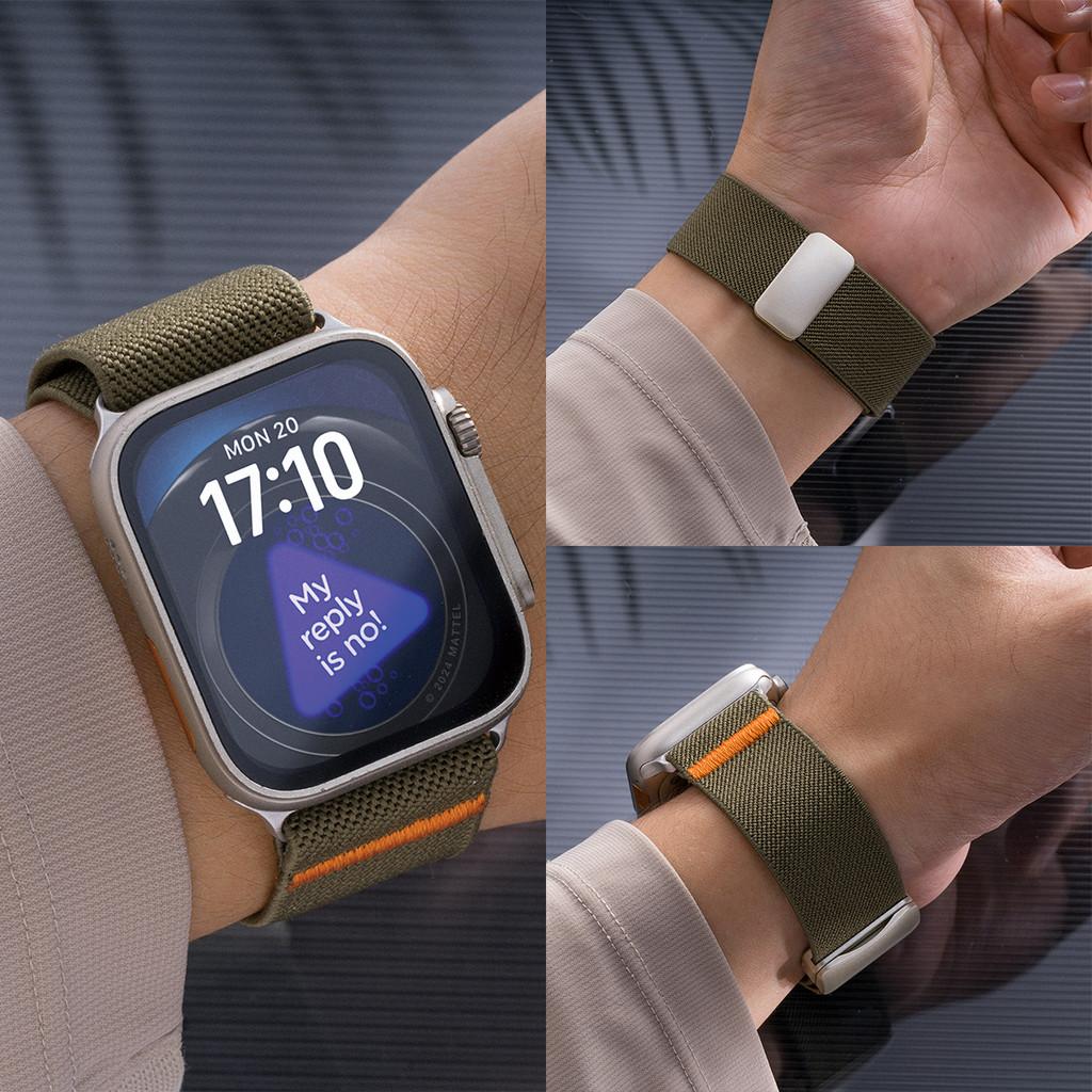 Magnetic Nylon Loop Strap Elastic Bracelet for Apple Watch Ultra 3 49mm Iwatch Series 11 10 9 8 7 6 SE 5 4 46mm 45mm 44mm 42mm