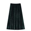 Tencel Printed High-Waist Pleated A-Line Mid-Length Skirt for Autumn/Winter 2023 (Style 8005)