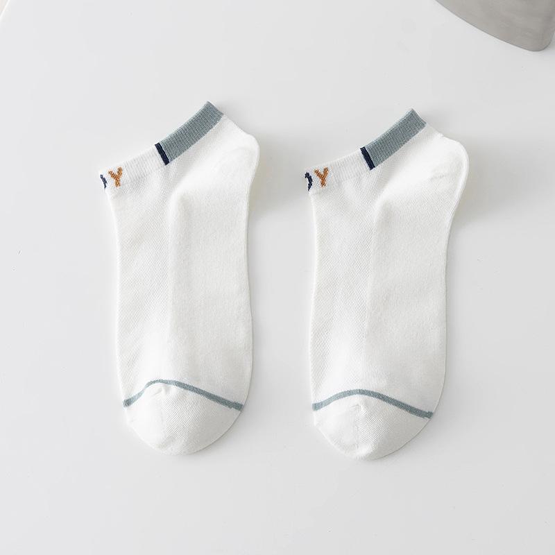 Men's Summer Thin Mesh Breathable Boat Socks Men's Moisture-wicking and Sweat-wicking Spring Men's Short Tubes Anti-odor Sports