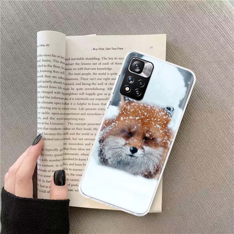 

The Red Fox in Winter Ice and Snow Phone Case For Redmi Note 13 12 Pro Plus 14 15 Pro 5G 11 11T 11E 11S 10 Pro 10S 9 9S Cover Ce Redmi Note 14 5G