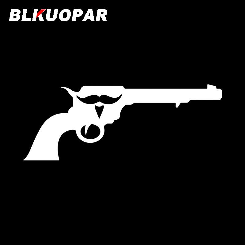 BLKUOPAR Pistol And Beard Car Stickers ATV Creative Waterproof Die-cut Sunscreen Air Conditioner Graphics Surfboard Car Lable