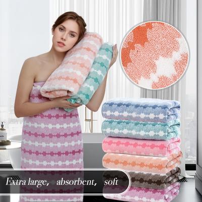 Extra Large Bath Towel for Women: Ultra Soft, Ultra Absorbent, Quick Drying - Modern Design, Space Theme, 290 GSM, Polyester Material