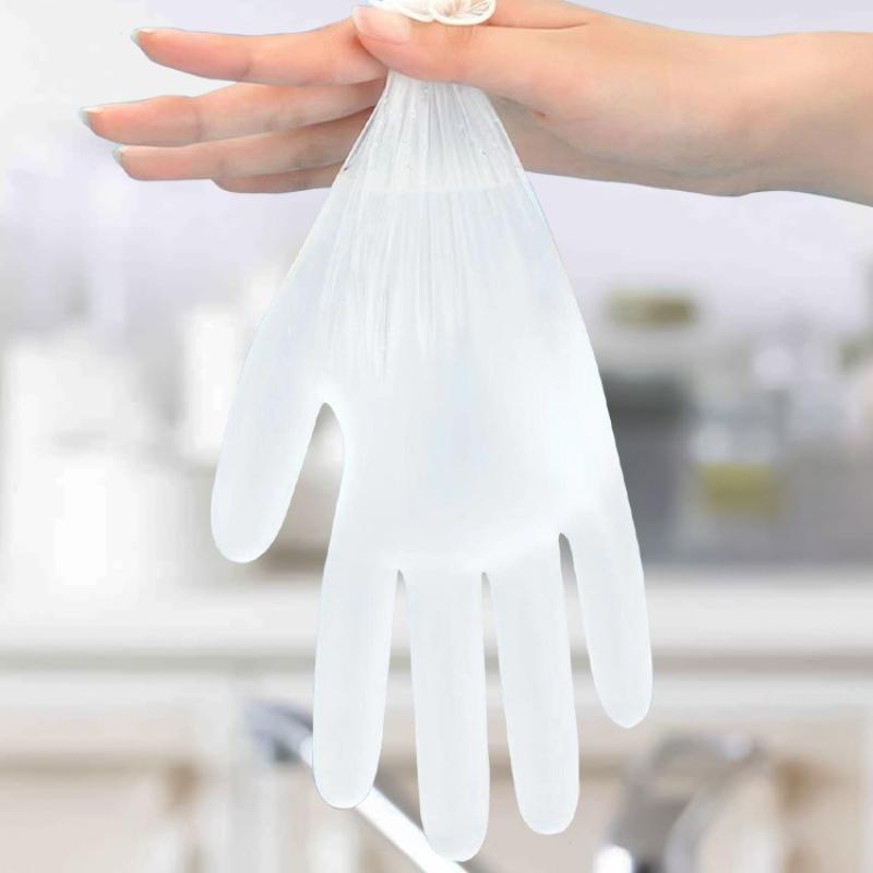 Disposable Pvc Gloves 111 Pieces Pack for Beauty Salon Household Cleaning Food Grade Gloves for Cooking Service Vaisselle