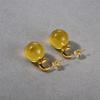 Orecchini Pendenti in Oro 18K Intarsiati con Ambra Autunno e Inverno Temperamento Semplice Moda Indispensabili per il Pendolarismo Donna