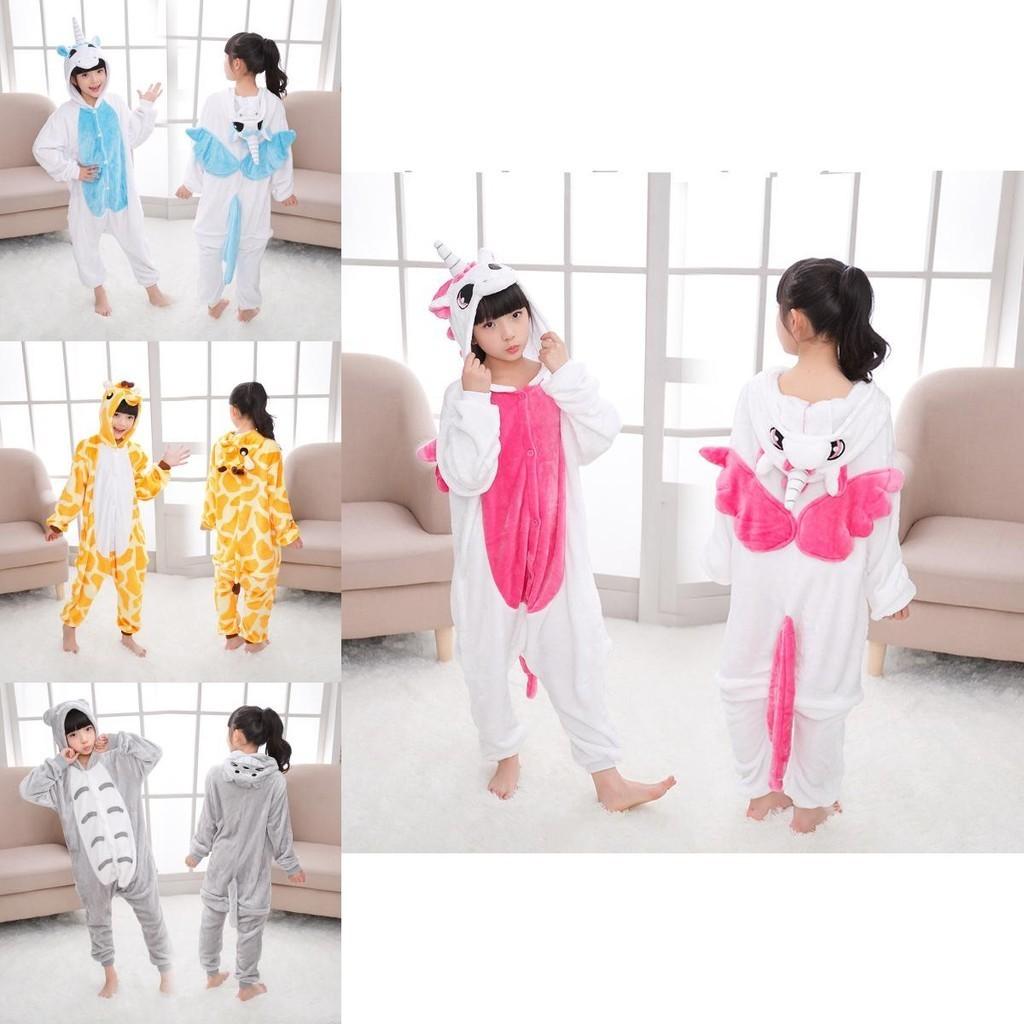Premium Quality Halloween Kids Pajamas Cosplay Costume Featuring Pokemon Pikachu Dragon Cow Designs